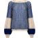 Noella Liana Knit Sweater - Cream/Cobalt Blue