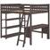 Max & Lily Full Size High Loft Bed with Bookcase & Desk 75.2x95.8"