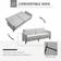 Homcom Convertible Sleeper Light Grey Sofa 74.5" 2 Seater
