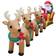 The Holiday Aisle Santa Claus on Sleigh with Three Reindeer Inflatable Figurine 49"