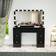 Boahaus Freya Vanity with Light Bulbs Black Dressing Table 15.3x46.1"