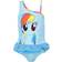 My Little Pony Girl's Rainbow Swimsuit - Blue