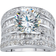 PalmBeach Multi Row Scoop Engagement Ring - Silver/Transparent