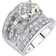 PalmBeach Multi Row Scoop Engagement Ring - Silver/Transparent