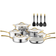 NutriChef Ceramic Non-Stick Cookware Set with lid 16 Parts