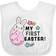 Inktastic My First Easter with Bunny Behind Egg in Black Baby Bib