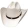 Western Express Natural Straw Western Cattleman Hat with Silver Concho Hat Band - Off White