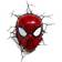 3DLightFX Spider Man Mask 3D Deco with Crack Sticker Vegglampe
