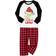 JYYYBF Family Matching Christmas Pajamas Set Cartoon Hat Long-Sleeved Tops Plaid Trousers Sleepwear Suit - Red