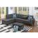 Devion Furniture Sectional with Ottoman Grey Sofa 99.5" 5 Seater