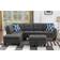 Devion Furniture Sectional with Ottoman Grey Sofa 99.5" 5 Seater