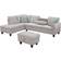 Devion Furniture Sectional with Ottoman Light Gray Sofa 99.5" 5 Seater