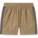 Gucci Slim-Fit Mid-Length Logo-Print Striped Swim Shorts Men Neutrals IT