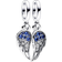 Pandora Sparkling Splitable Angel Wings Dangle Charm - Silver/Blue/Transparent