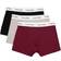 Calvin Klein Cotton Stretch Mid Rise Trunks 3-pack - Black/Red/Cream