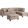 Benzara Linen Fabric Sectional Beige Sofa 76" 4 Seater