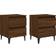 vidaXL Bed Cabinets with Metal Legs Brown Oak Nattbord 35x40cm 2st