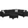 Bed Bath & Beyond Sectional Couches with Ottoman Black Sofa 112" 6 Seater