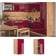 VICCO R-Line Oak / Bordeaux-Red Wandschrank 31x60cm