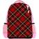 Ownta Christmas Red Plaid Pattern Premium Twill Camping Backpack - Multicolor