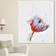 Design Art Beautiful Red White Flower Sketch Multicolour Framed Art 16x32"