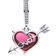 Pandora Heart & Arrow Murano Dangle Charm - Silver/Pink/Transparent