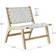 Belleze Boho Mid Century Modern White/Natural Lounge Chair 28.5"