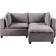 Lilola Home Loveseat Couch with Ottoman Light Grey Sofa 83.5" 3 Seater