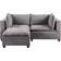 Lilola Home Loveseat Couch with Ottoman Light Grey Sofa 83.5" 3 Seater