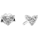 Pandora Triple Stone Heart Stud Earrings - Silver/Transparent