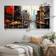 Design Art Cityscape Collage VII Black/Red/Yellow Framed Art 48x28"