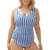 Shapermint Essentials All Day Complete Smoothing One Piece - Ocean Blue Stripes