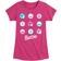 Barbie Original Icons in Circle Grid Raglan Graphic T-shirt - Heather Fuchsia