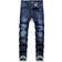 Shein Manfinity Legnd Men Ripped Frayed Cat Scratch Skinny Jeans Slim Fit Long Washed Jean Cargo Plain Dark Blue Work Basic Husband