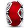 Pandora Frosted Murano Glass & Hearts Charm - Silver/Red