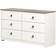 South Shore Plenny Double White Wash/Weathered Oak Chest of Drawer 52x31.2"