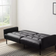 Lucid Comfort Collection Futon Black Faux Leather Sofa 36" 2 Seater
