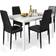 AWQM Faux Marble White/Black Dining Set 29.9x47.9" 5