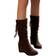 Entyinea Mid Calf Pointed Toe Cowgirl Boot - Brown
