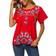 YZXDORWJ Women's Embroidered Mexican Peasant Blouse - Red