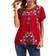 YZXDORWJ Women's Embroidered Mexican Peasant Blouse - Red