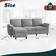 Bed Bath & Beyond Futzca Sectional Couch Light Grey Sofa 79.1" 4 Seater