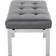 Nuevo Louve Gray/Silver Settee Bench 36x17.8"