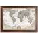 Renditions Gallery Colorful World Map Canvas Dark Walnut Framed Art 24x36"