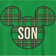 Disney Kid's Mickey & Friends Plaid Son Silhouette Child T-shirt - Kelly Green