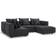 Joss & Main Alette Black Sofa 163" 5 5 Seater