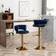 Riknuxi Gold Velvet Blue Bar Stool 39" 4