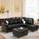 L Shape Sectional Black Sofa 103" 5 Seater