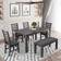 Simplie Fun Rustic Wood Black Dining Set 36x60" 6