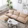 MCombo Couch with Ottoman Beige Sofa 104.6" 2 3 Seater